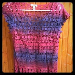 Pink and red lace Cato top M